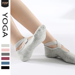 Tất - Vớ Tập Yoga ,barre , pilates gắn hạt silicon Massage chống trơn trượt quai chéo kín ngón (Giá 1 đôi ) 7