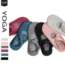 Tất - Vớ Tập Yoga ,barre , pilates gắn hạt silicon Massage chống trơn trượt quai chéo kín ngón (Giá 1 đôi ) 5