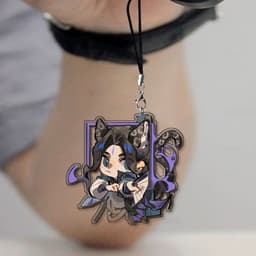 (mua 1 tặng 1) (KHUNG CỬA TAI MÈO) Dây Treo Điện Thoại Thiên Quan Tứ Phúc in hình manhua mica acrylic móc khóa 3