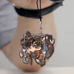 (mua 1 tặng 1) (KHUNG CỬA TAI MÈO) Dây Treo Điện Thoại Thiên Quan Tứ Phúc in hình manhua mica acrylic móc khóa 5