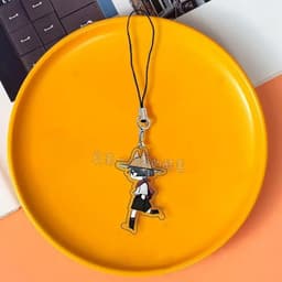 (mua 1 tặng 1) Móc dây treo điện thoại mica GENSHIN IMPACT ver ĐỘI MŨ CHẠY SCARAMOUCHE hình in 2 mặt 3