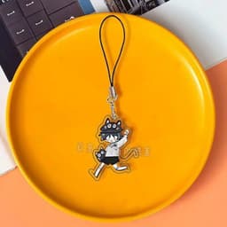 (mua 1 tặng 1) Móc dây treo điện thoại mica GENSHIN IMPACT ver ĐỘI MŨ CHẠY SCARAMOUCHE hình in 2 mặt 4