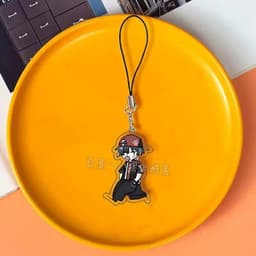 (mua 1 tặng 1) Móc dây treo điện thoại mica GENSHIN IMPACT ver ĐỘI MŨ CHẠY SCARAMOUCHE hình in 2 mặt 6