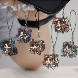 (mua 1 tặng 1) (KHUNG CỬA TAI MÈO) Dây Treo Điện Thoại Thiên Quan Tứ Phúc in hình manhua mica acrylic móc khóa 1