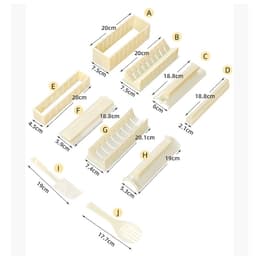 Bộ Khuôn Làm Sushi, Cơm Cuộn ,Kimbap 10 Món Chất Liệu Nhựa PP Thực Phẩm An Toàn, Dụng cụ làm Sushi 2