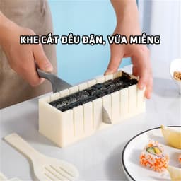 Bộ Khuôn Làm Sushi, Cơm Cuộn ,Kimbap 10 Món Chất Liệu Nhựa PP Thực Phẩm An Toàn, Dụng cụ làm Sushi 7