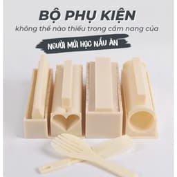 Bộ Khuôn Làm Sushi, Cơm Cuộn ,Kimbap 10 Món Chất Liệu Nhựa PP Thực Phẩm An Toàn, Dụng cụ làm Sushi 9