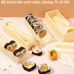 Bộ Khuôn Làm Sushi, Cơm Cuộn ,Kimbap 10 Món Chất Liệu Nhựa PP Thực Phẩm An Toàn, Dụng cụ làm Sushi 1