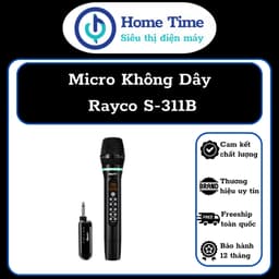 (Phù hợp với tất cả dòng loa và dàn âm thanh) Micro Karaoke Không Dây Đa Năng Rayco S-311B - Hàng chính hãng 1
