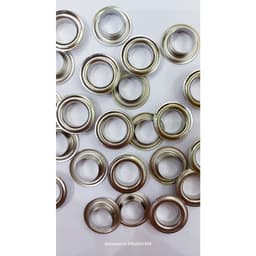 Khoen ore mắt cáo 20mm (lọt lòng 19ly) Chân cao 9mm Khuy luồn oze Khuy đột bạt,khoen bạt Bằng sắt xi Màu bạc Có long đền 2