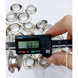 Khoen ore mắt cáo 20mm (lọt lòng 19ly) Chân cao 9mm Khuy luồn oze Khuy đột bạt,khoen bạt Bằng sắt xi Màu bạc Có long đền 4