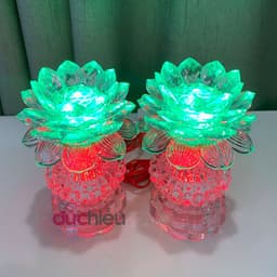 [ Hàng loại 1 ] Bộ 2 đèn thờ cúng hoa sen đổi nhiều màu, đèn hoa sen bàn thờ, đồ thờ cúng | Đức Hiếu Shop 3