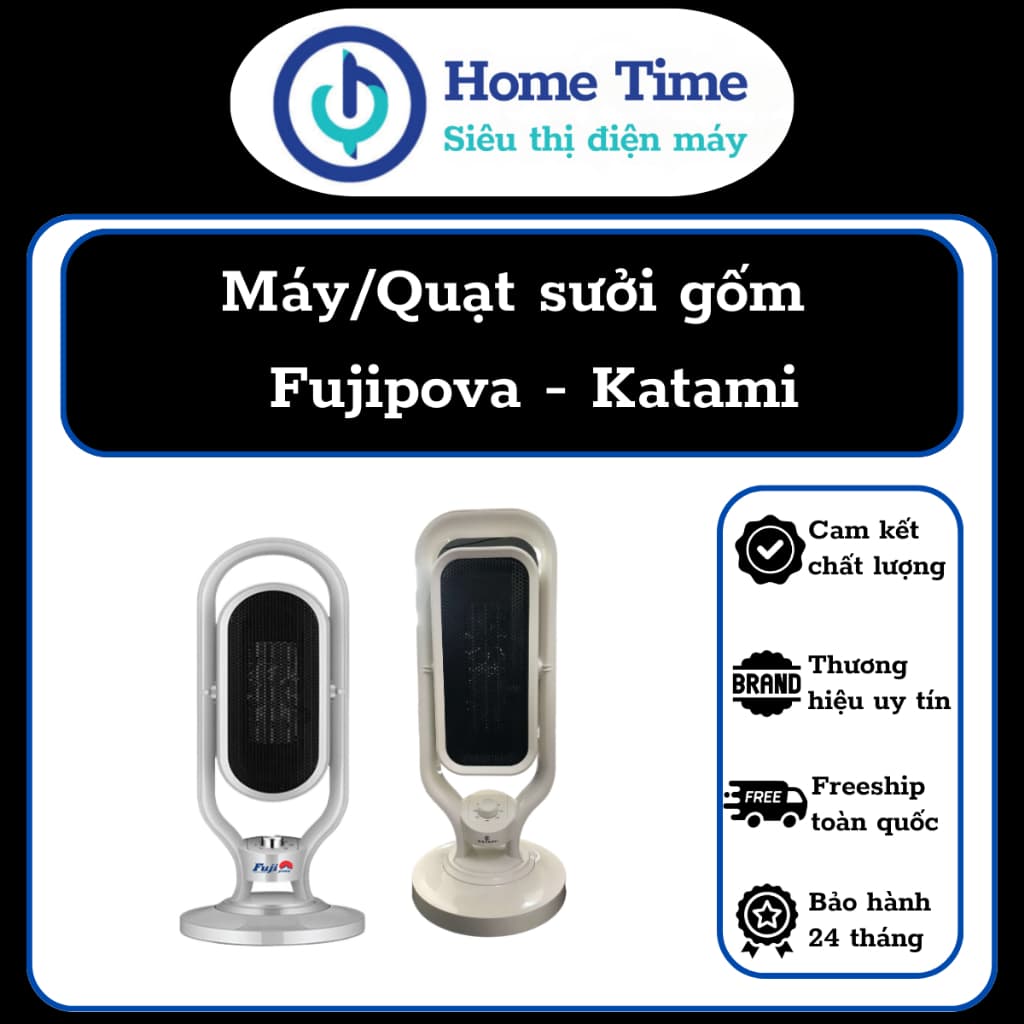(GIÁ XẢ) Máy sưởi gốm, Quạt sưởi gốm Ceramic FujiPova, Katami KTM-688 - Công suất 2500W, Tiết kiệm điện, Không khô da