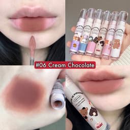 Son kem nhung lì bền màu CAPUVINI Little Bear Is Busy With Lip Cream 7