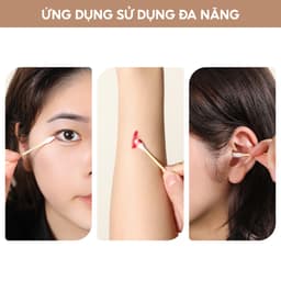 Hộp 500 Tăm Bông Ngoáy Tai Thân Gỗ JYoohome Tăm Bông Hai Đầu Dùng Cho Trẻ Em Người Lớn Tiện Lợi 2