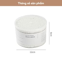 Hộp 500 Tăm Bông Ngoáy Tai Thân Gỗ JYoohome Tăm Bông Hai Đầu Dùng Cho Trẻ Em Người Lớn Tiện Lợi 6
