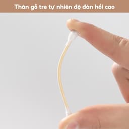 Hộp 500 Tăm Bông Ngoáy Tai Thân Gỗ JYoohome Tăm Bông Hai Đầu Dùng Cho Trẻ Em Người Lớn Tiện Lợi 3