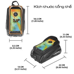 Túi xe đạp, túi treo sườn xe đạp bản nâng cấp dáng cứng cáp chống nước hiệu quả 07  TCB02 7