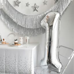 Bóng số màu bạc 32 inch trang trí sinh nhật 3