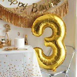 Bóng số tuổi màu vàng 32 inch trang trí sinh nhật, trang trí thôi nôi 2