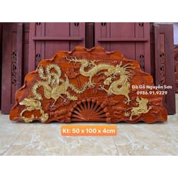 Tranh quạt gỗ hương treo tường kích thước cao 50cm ,dài 1m 1