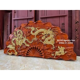 Tranh quạt gỗ hương treo tường kích thước cao 50cm ,dài 1m 2