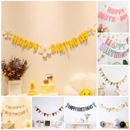 50 mẫu dây HAPPY BIRTHDAY trang trí sinh nhật tone Hàn Quốc mới nhất 1
