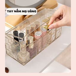 Hộp Đựng Bông Tẩy Trang, Hộp Đựng Phụ Kiện, Tăm Bông Có Chia Ngăn, Nắp Đậy Chống Bụi R006 3