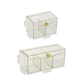 Hộp Đựng Bông Tẩy Trang, Hộp Đựng Phụ Kiện, Tăm Bông Có Chia Ngăn, Nắp Đậy Chống Bụi R006 8