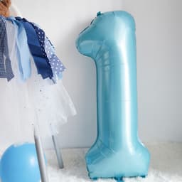 Phụ kiện trang trí sinh nhật tone xanh dương baby đáng yêu 7