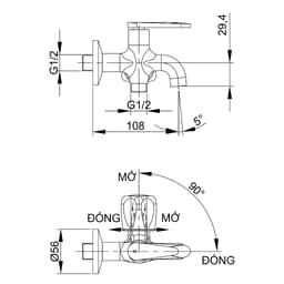 Củ sen tắm lạnh bằng đồng thau mạ crome siêu bền siêu sáng LUXTA L2102T3 bảo hành 1 năm - Phụ kiện phòng tắm AP HOME 2