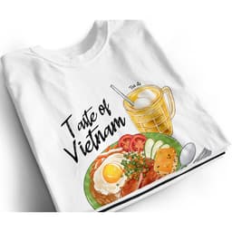 Áo Thun Món Ăn Việt Nam, Cơm Tấm Sườn Bì Chả. Hình Vẽ Ẩm Thực Hài Hước Độc Đáo. 100% Cotton, Co Giãn 2 Chiều 220GSM 3
