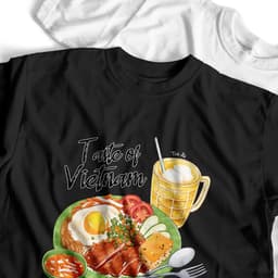 Áo Thun Món Ăn Việt Nam, Cơm Tấm Sườn Bì Chả. Hình Vẽ Ẩm Thực Hài Hước Độc Đáo. 100% Cotton, Co Giãn 2 Chiều 220GSM 5