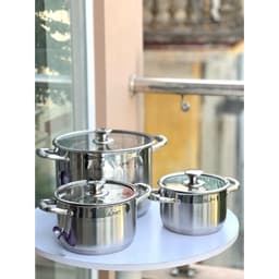 Bộ nồi inox bộ nồi 3 món Gume GMP19 size 18 20 28cm đáy từ cao cấp đáy 5 lớp bảo hành 5 năm 3