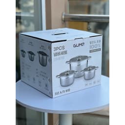 Bộ nồi inox bộ nồi 3 món Gume GMP19 size 18 20 28cm đáy từ cao cấp đáy 5 lớp bảo hành 5 năm 5