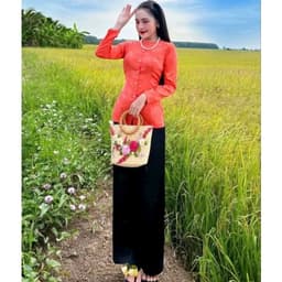 Set bộ bà ba nữ Tết gấm cổ tròn đủ màu đủ size - MAY SỈ BÀ BA THEO YÊU CẦU 3