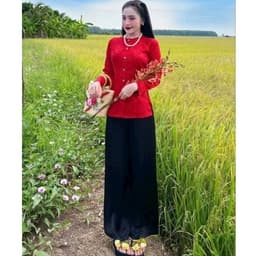 Set bộ bà ba nữ Tết gấm cổ tròn đủ màu đủ size - MAY SỈ BÀ BA THEO YÊU CẦU 4