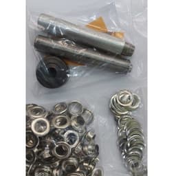 Bộ đục khuy bạt 3 MÓN (TÁN CUỐN)+100 khoen mắt cáo(sắt, màu ngẫu nhiên) Dụng cụ đóng khoen bạt,túi giấy (không đóng vải) 7
