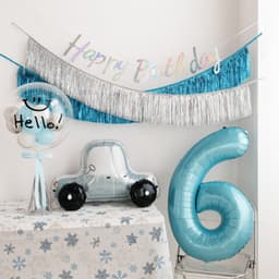Bóng Số Tuổi Màu Xanh Baby Size To 80cm Trang Trí Sinh Nhật 7