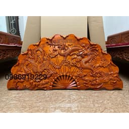 Tranh quạt gỗ hương treo tường kích thước cao 50cm ,dài 1m 4