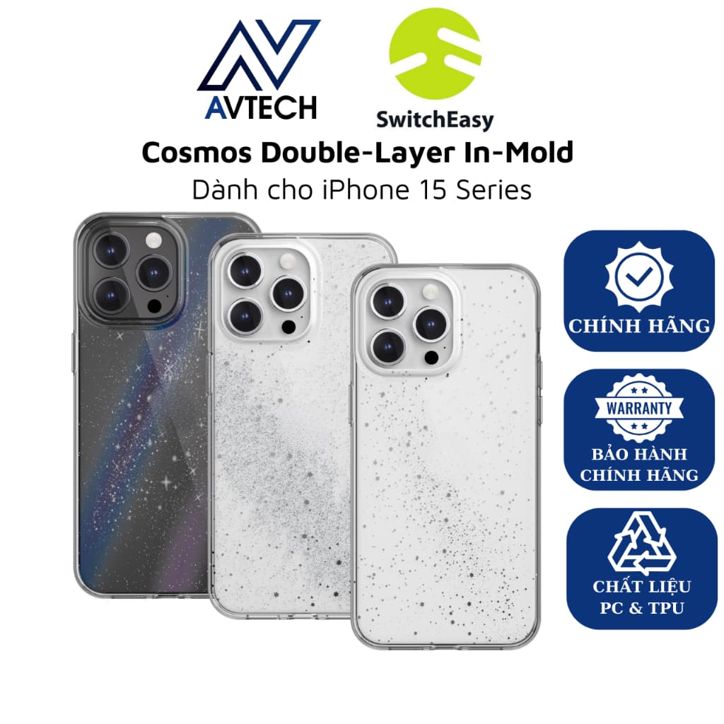Ốp Lưng SwitchEasy Dành Cho iPhone 15 Pro Max / 15 Pro  / 15 Plus / 15, Cosmos Double-Layer In-Mold Decoration Bumper