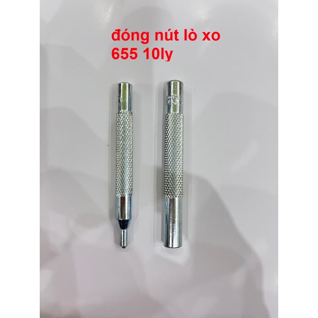 Dụng cụ đóng nút bóp (nút lò xo) Mã nút 655 Size 10mm (nút bấm 4 thành phần) gồm 2 cây tán