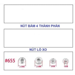 Dụng cụ đóng nút bóp (nút lò xo) Mã nút 655 Size 10mm (nút bấm 4 thành phần) gồm 2 cây tán 2