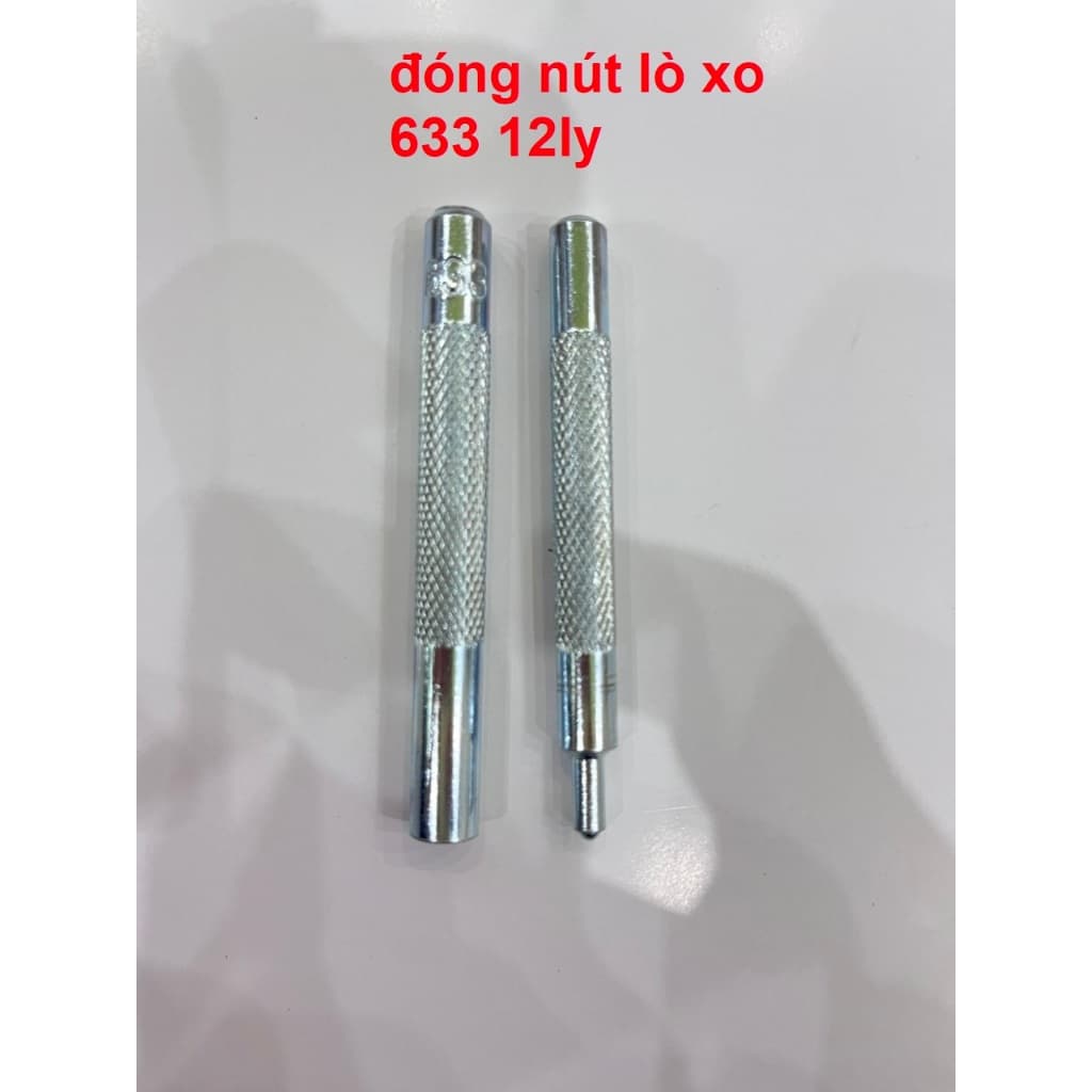 Dụng cụ đóng nút bóp (nút lò xo) Mã nút 633 Size 12mm (nút bấm 4 thành phần) gồm 2 cây tán