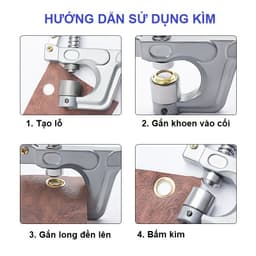 Kìm bấm khoen 12mm Bấm khoen lên giấy,da,bạt, vải Cần đục lỗ sẵn 2