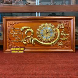 Tranh đồng hồ treo tường gỗ hương mẫu chữ tâm 5