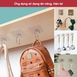 Móc dán tường siêu dính chịu lực inox 304, Móc dính tường treo đồ quần áo đồ dùng đa năng tiện ích 2