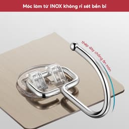 Móc dán tường siêu dính chịu lực inox 304, Móc dính tường treo đồ quần áo đồ dùng đa năng tiện ích 3
