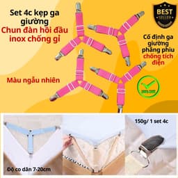 Kẹp ga trải giường chống xê dịch, set4c kẹp ga cố định và giữ phẳng drap ga phủ giường (Giao mầu ngẫu nhiên) 2