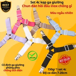 Kẹp ga trải giường chống xê dịch, set4c kẹp ga cố định và giữ phẳng drap ga phủ giường (Giao mầu ngẫu nhiên) 5